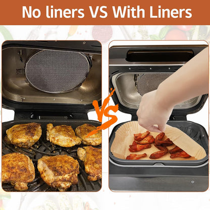 Air Fryer Liners Ninja Foodi Grill Xl Accessories for Ninja Smart Xl Air Fryer, 125Pcs Air Fryer Disposable Paper Liner for Ninja FG551 6-In-1 Grill Parchment Paper Rectangular Air Fryer Accessories