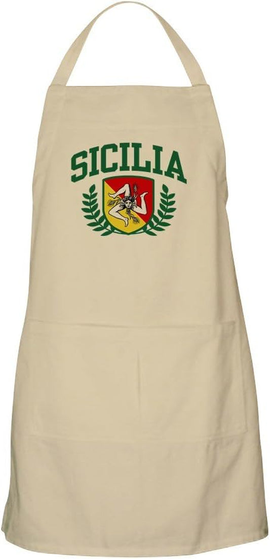 Sicilia Kitchen Apron with Pockets, Grilling Apron, Baking Apron