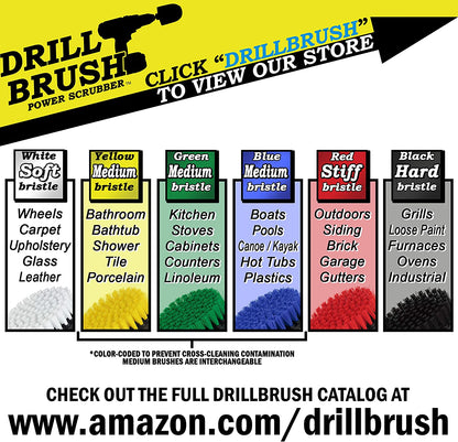 BBQ Grill Cleaning Ultra Stiff Drill Powered Cleaning Brushes 4 Piece Kit Replaces Wire Brushes for Rust Removal, Loose Paint, De-Scaling, Graffiti Removal on Stone, Brick, and Masonry.
