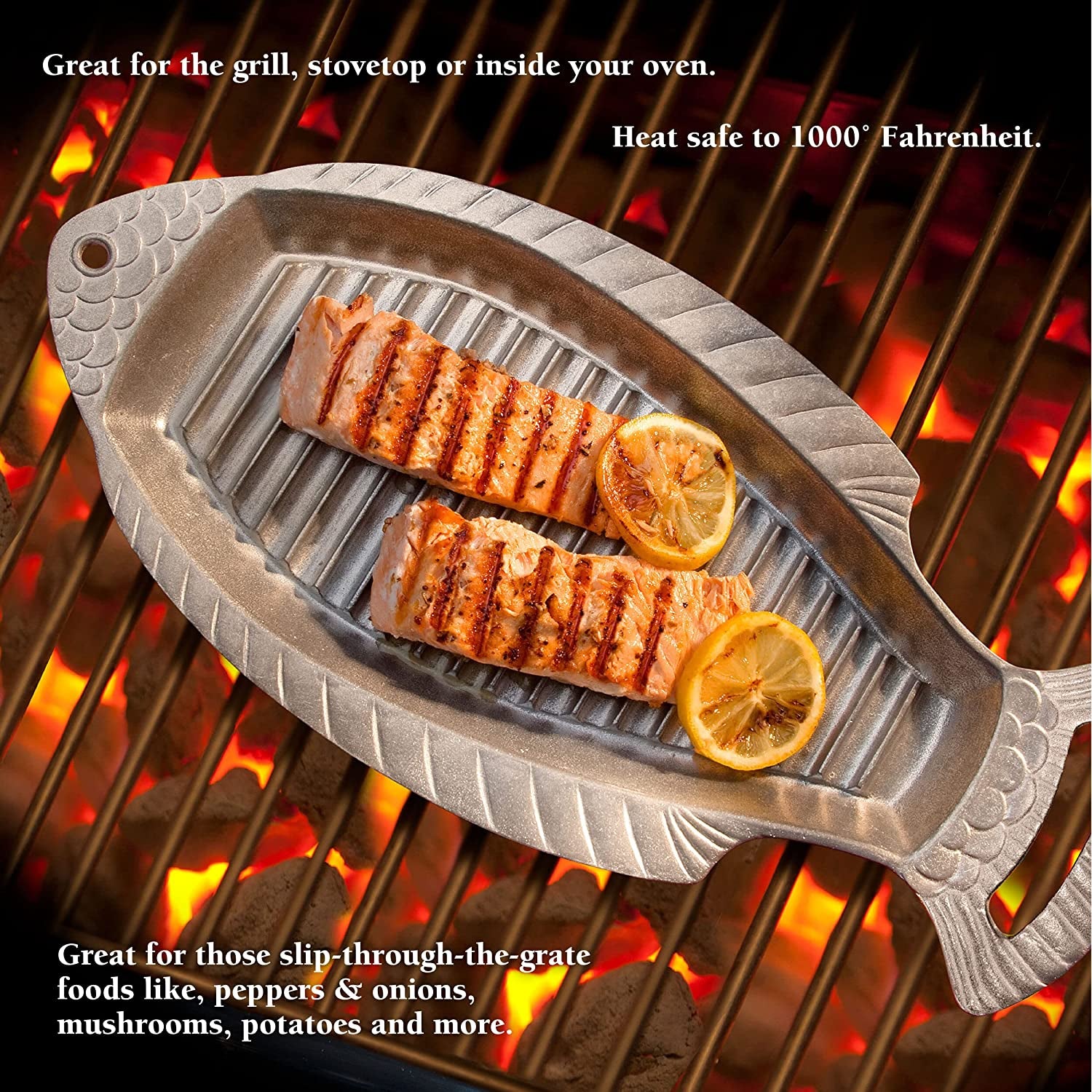 Gourmet Grillware Grilling Pan, Fish, 18.5-Inch by 8-1/2-Inch -