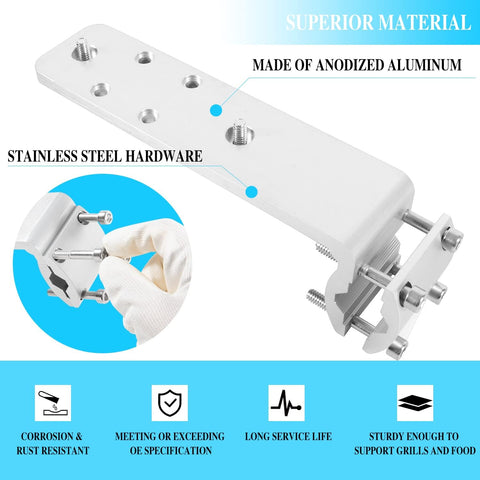 Image of 58182 Grill Rail Mount Bracket for Any Kuuma-Style BBQ Grill Replacement for Kuuma 58182 Show N' Go Grill Rail Mount