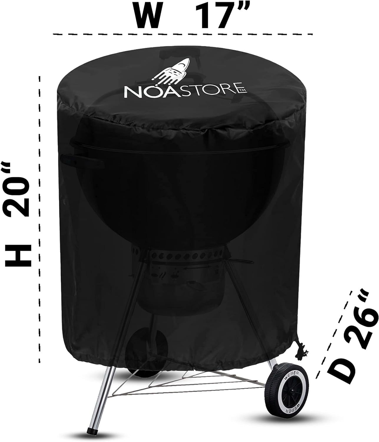 BBQ Grill Cover | 15 Inches | 210D Gas Grill Covers Heavy Duty Waterproof Used as Smoker Cover, Gas Stove Cover, Griddle Cover, Kettle Grill Cover and BBQ Cover