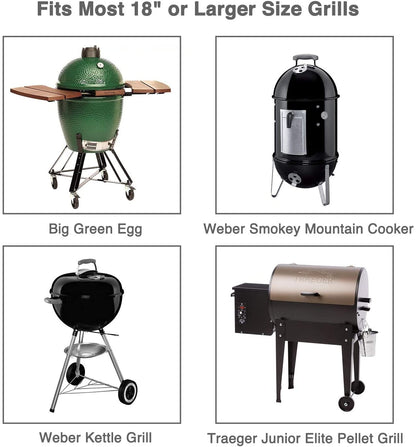 Extra Long Stainless Steel Rib Rack for Smoking and Grilling, Holds up to 3 Full Racks of Ribs, Fits 18” or Larger Gas Smoker or Charcoal Grill, Perfect Smoker Accessories Gifts for Men