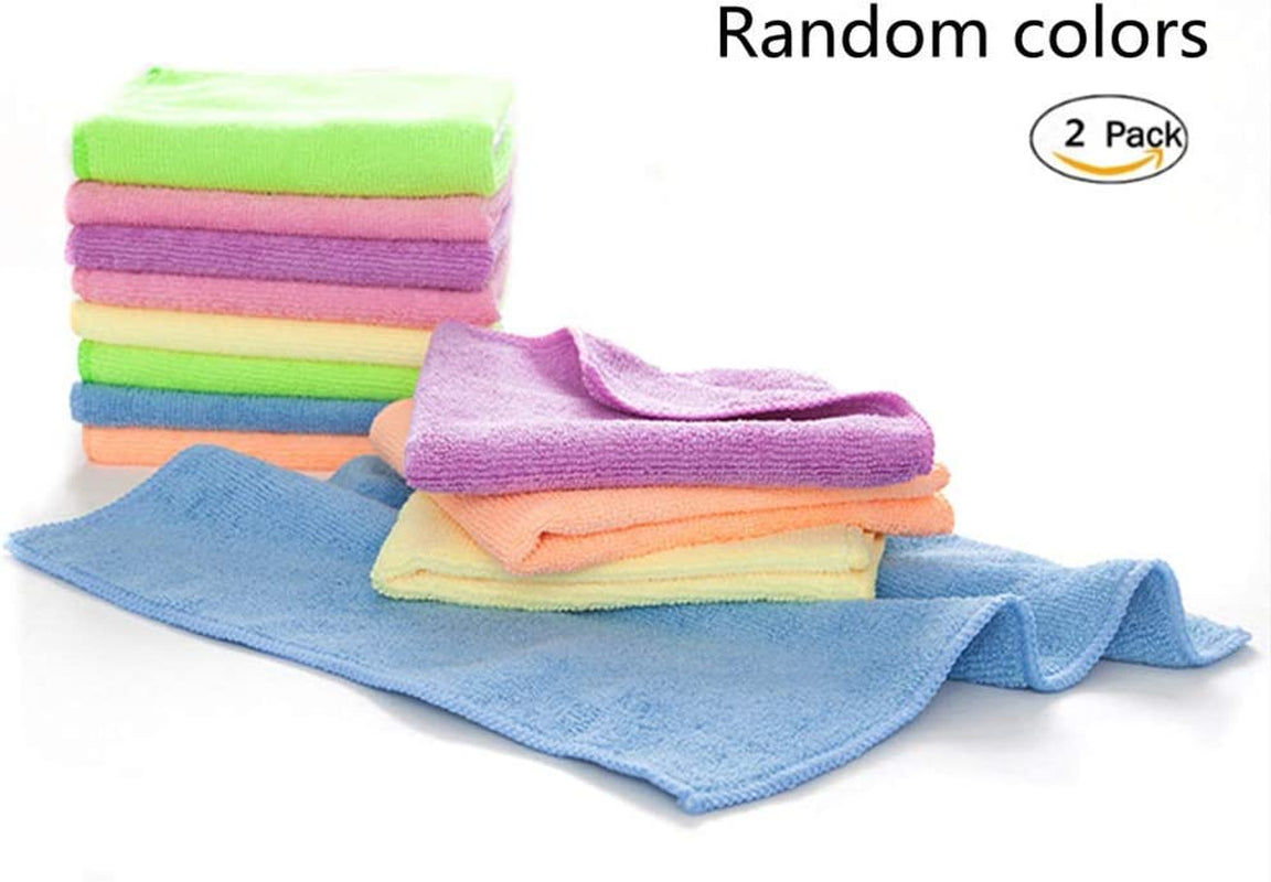 Rubber Cleaning Gloves Kitchen Dishwashing Glove 2-Pairs and Cleaning Cloth 2-Pack,Waterproof Reuseable. (Medium)