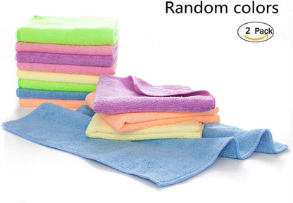 Rubber Cleaning Gloves Kitchen Dishwashing Glove 2-Pairs and Cleaning Cloth 2-Pack,Waterproof Reuseable. (Medium)