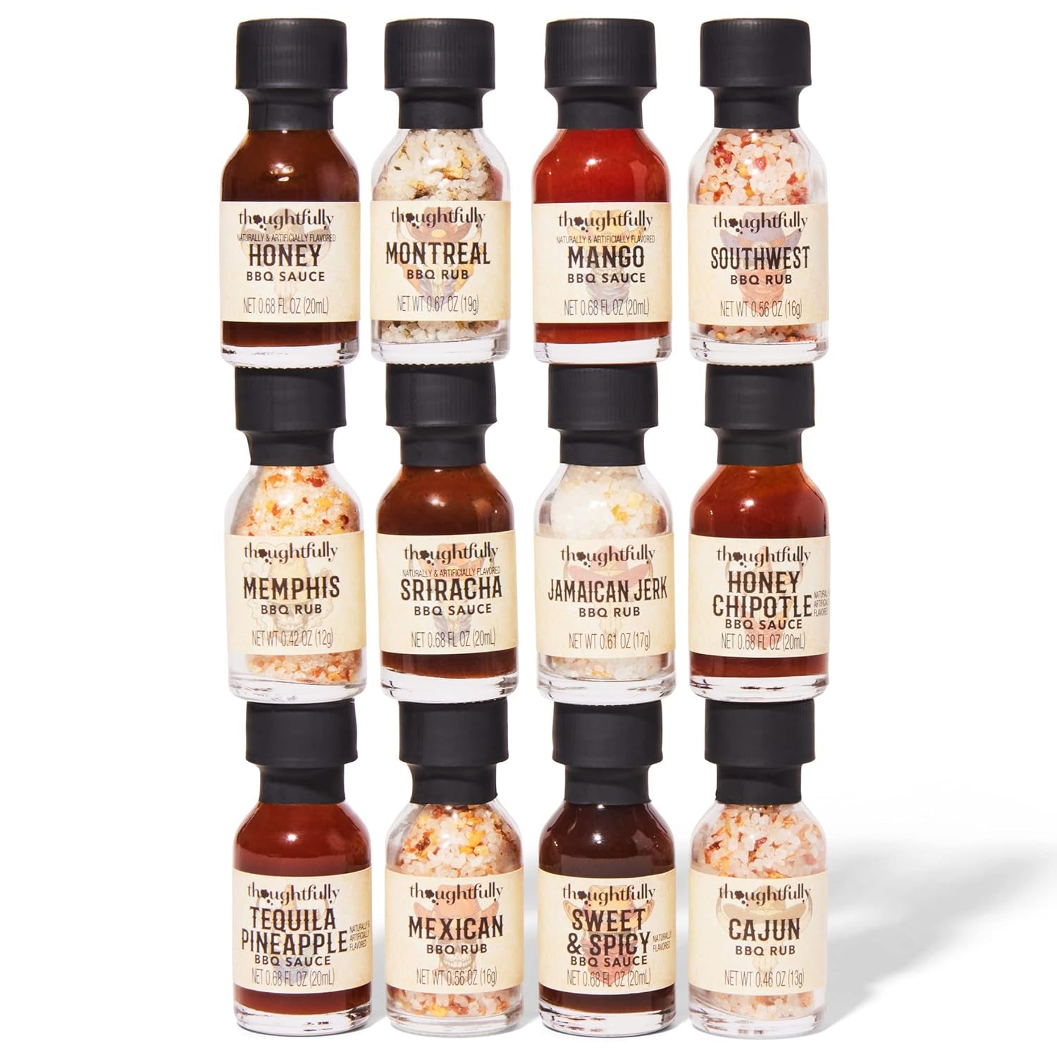 Thoughtfully Gourmet, Wild Western-Themed BBQ Sauce and Rubs Book Gift Set, Includes Honey BBQ, Montreal BBQ Rub & More, Great Gift for Men, Set of 12