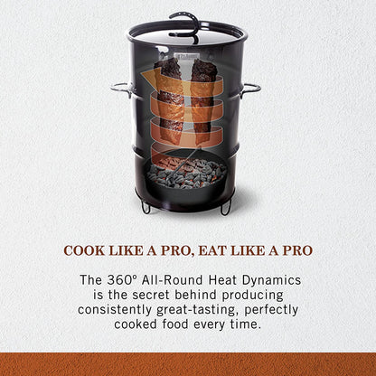 Pit Barrel Cooker Classic Package - 18.5 Inch Drum Smoker | Porcelain Coated Steel BBQ Grill | Includes 8 Hooks, 2 Hanging Rods, Grill Grate and More