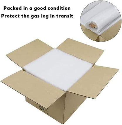 Gas Fireplace Logs Set Ceramic White Birch for Intdoor Inserts, Vented, Propane, Electric Gas Fireplaces, Outdoor Firebowl, Linear Fire Pits Ceramic Fiber Fake Wood Logs,Fireplace Decor, 6Pcs