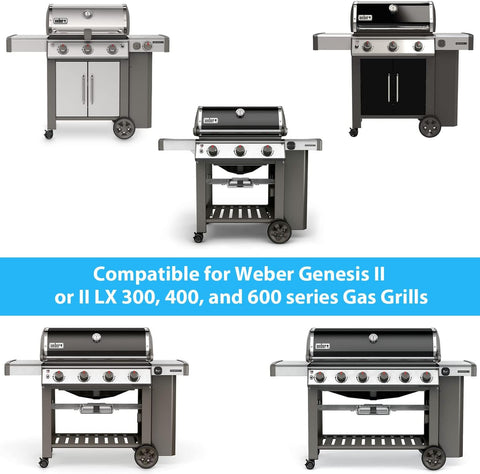 Image of 7599 Grill Griddle for Weber Genesis II 300 & 600 Series, Cast Iron Cooking Griddle for Weber Genesis II LX 3/4/6 Series Burner Grills, Grill Accessories for Weber Outdoor Grill.