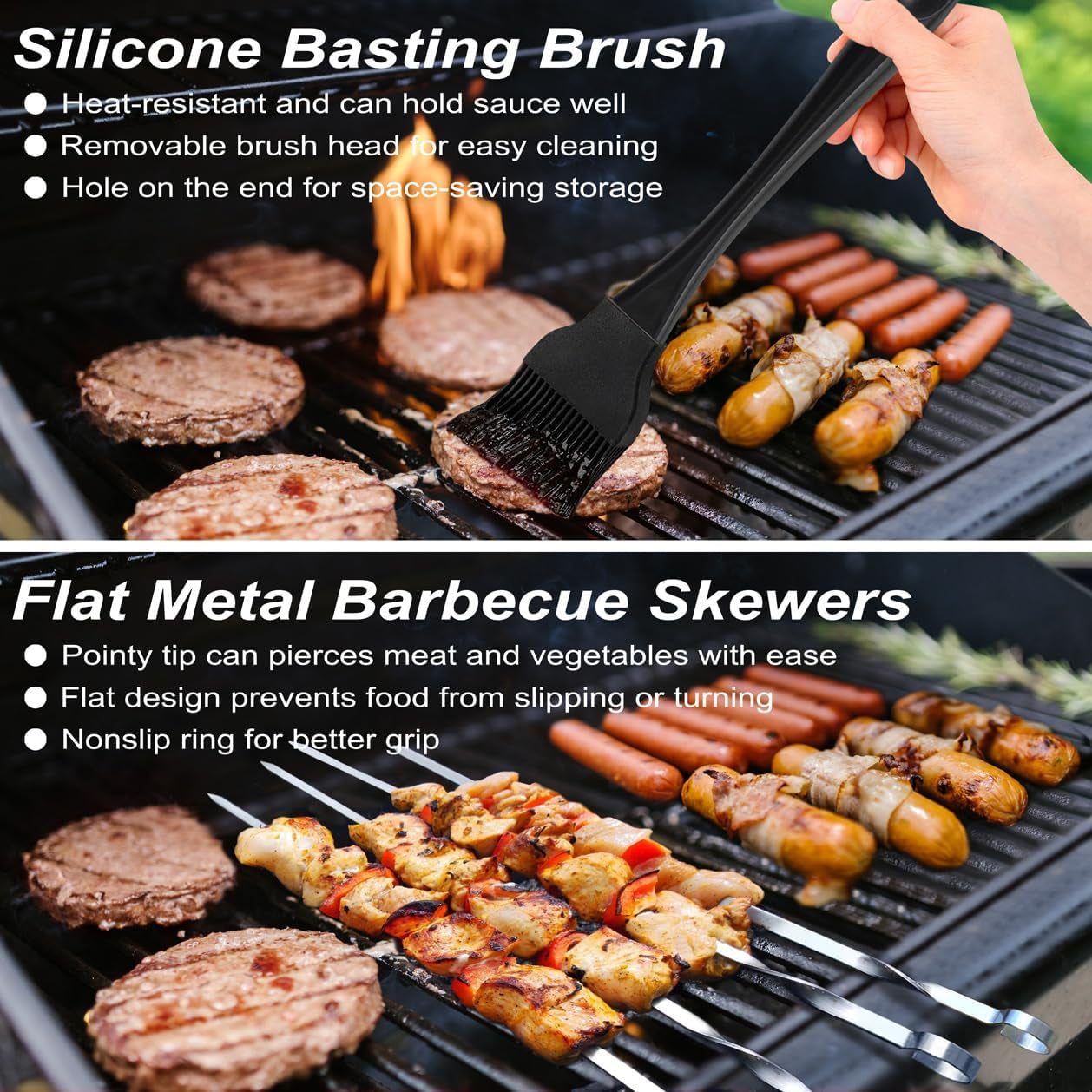 22PCS Heavy Duty BBQ Grill Accessories Set, Non-Slip Grill Tools for Outdoor Grill Set Thicker Stainless Steel Grill Utensils Set, Deluxe Grilling Set with Aluminum Case Ideal Gifts for Men Dad