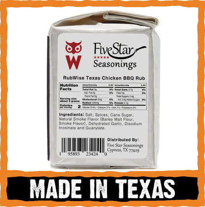 Texas Style Brisket Rub & Chicken Rub by Rubwise | BBQ Rub & Spices for Smoking & Grilling | Dry Rubs | Great on Brisket, Steaks, Ribs, Burgers, Chicken, Turkey, Duck, and Seafood & More (1Lb Each)