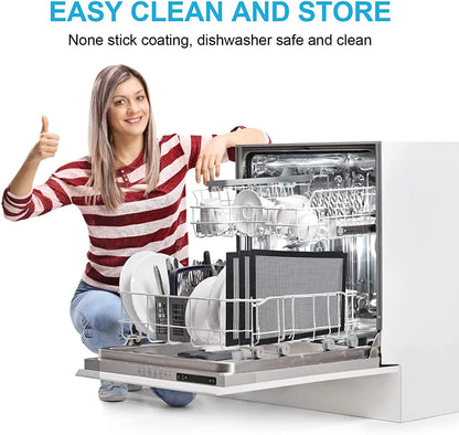 WOHLOPL Grill Mesh Mat, Non Stick BBQ Mesh Grilling Mats for Outdoor Grilling, Pellet Smoker, Gas, Charcoal Grill, Heavy Duty, Reusable, Easy to Clean, 15.75X 13 Inch (2 Pcs)