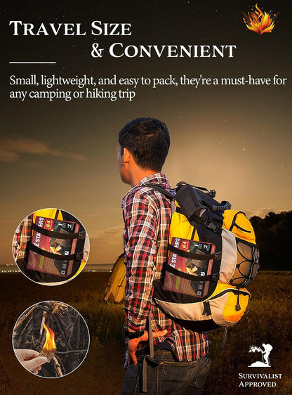 Nvkrvks Fire Starter Squares 192, Natural & Odourless Firestarters Cubes for Campfire, Fireplace, Chimney and Barbecue, Water Resistant, Easy to Ignite, Safe Camping Accessories