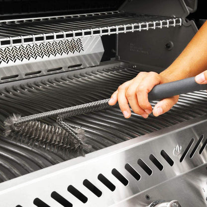 BBQ Grill Brush Stainless Steel 18" Barbecue Cleaning Brush W/Wire Bristles & Soft Comfortable Handle - Perfect Cleaner & Scraper for Grill Cooking Grates