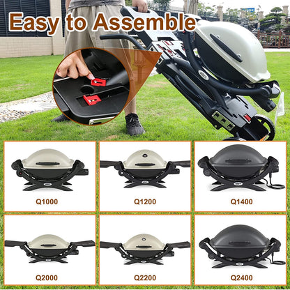 Portable Grill Cart for Weber Q1000, Q2000 Series Gas Grills and Blackstone 17” 22” Table Top Griddles, Portable Griddle Stand