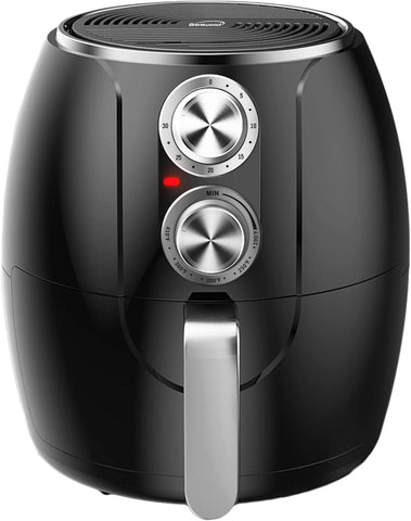 Image of 3.2-Quart Small Electric Air Fryer, Timer & Temp. Control (Black, Silver) (AF-300BK)