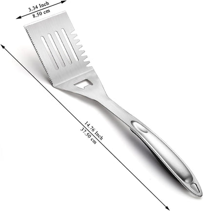 Evanda Grill Spatula, Stainless Steel Multifunction Barbecue Turner, Sturdy and Durable Handle, Heat Resistant, Great for Outdoor BBQ, Teppanyaki, Camping