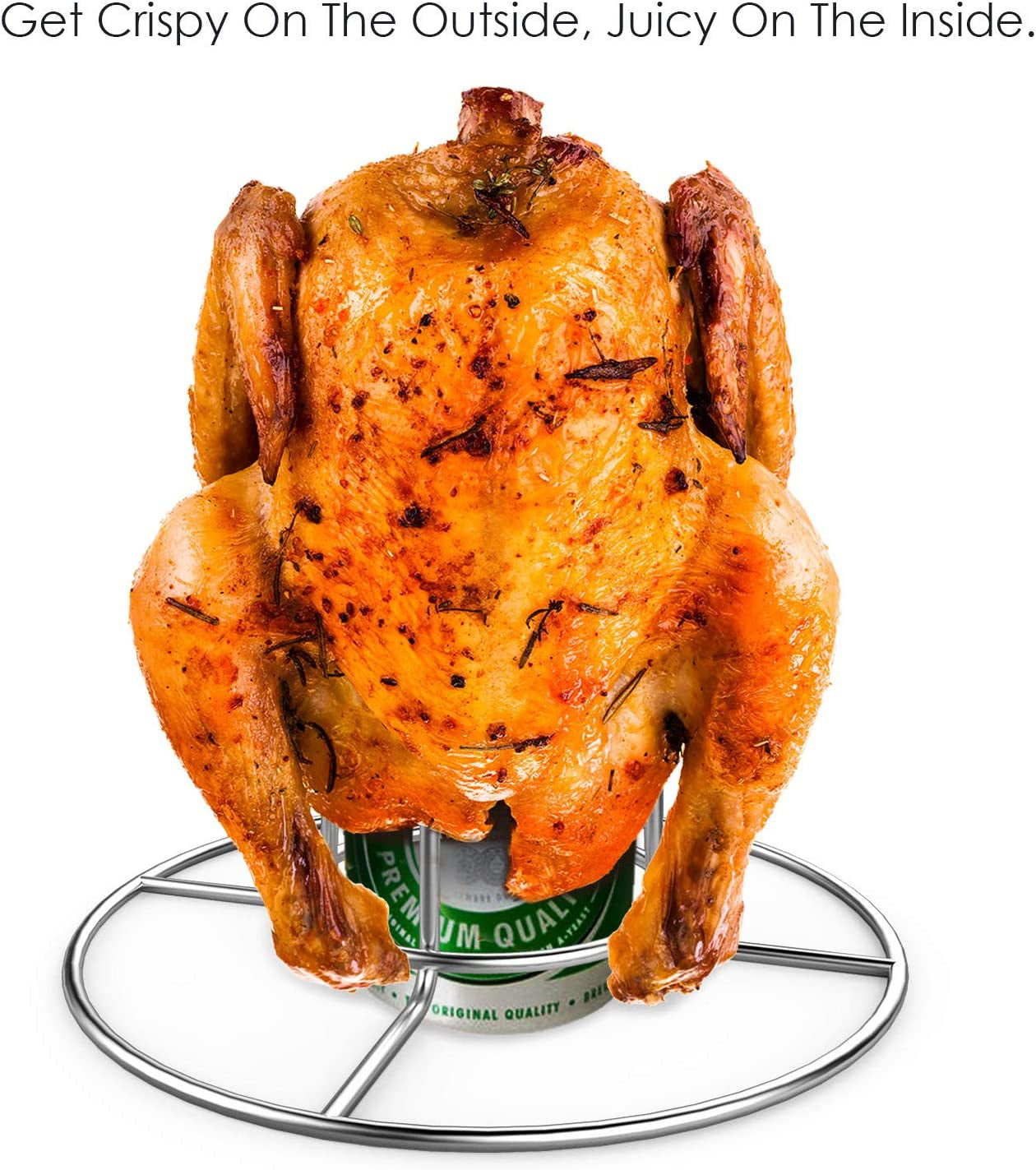 RUSFOL Beercan Chicken Rack, Stainless Steel Chicken Stand for Smoker and Grill