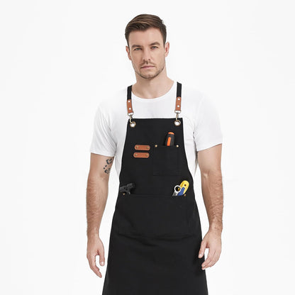 Canvas Aprons, Work Aprons with 3 Pockets, Adjustable Strap Chef Aprons for Servers Kitchen Cooking Baking Artist