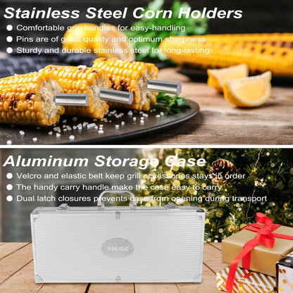 22PCS Heavy Duty Grill Accessories for Outdoor Grill Utensils Set Thicker Stainless Steel BBQ Tools Grilling Tools Set, Deluxe Barbecue Accessories Set Christmas Birthday Gifts for Men Women