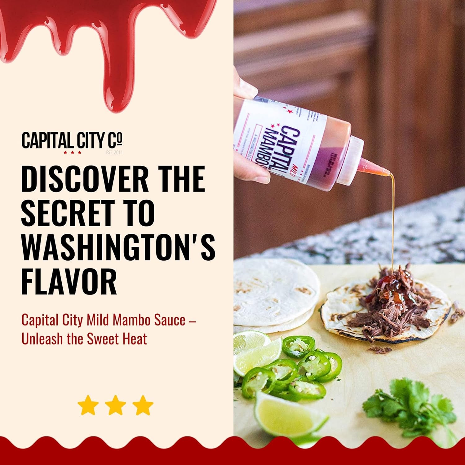 Capital City Mambo Sauce - Mild Recipe | Washington DC Wing Sauces | Perfect Condiment Topping for Wings, Chicken, Pork, Beef, Seafood, Burgers, Rice or Noodles | 128 Fl Oz (1 Gallon)