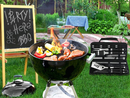 26 PCS Grill Set Backyard BBQ Grill Accessories Stainless Steel Grill Utensils Set with Bag for Christmas Dads Birthday - Camping BBQ Tools Grilling Tools Set Ideal Grilling Gifts for Men Women