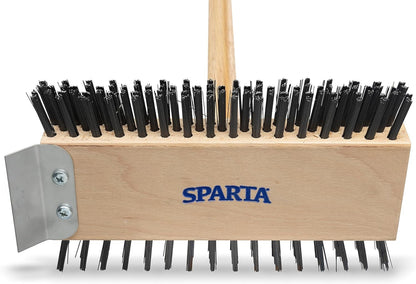 4002600 Stainless Steel Grill Brush, Grill Scraper with Long Handle for Commercial Cleaning, Kitchens, Restaurants, Bathrooms, 30 Inches, Brown
