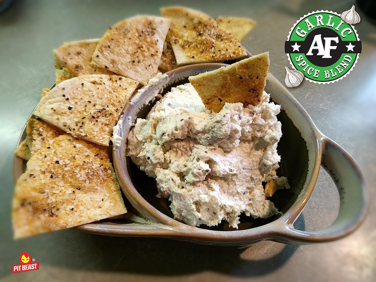 Pit Beast Garlic AF - Garlic, Salt, and Pepper BBQ Rub Seasoning | ALL PURPOSE EXTREME GARLIC FLAVOR SPICE BLEND | Chicken, Pasta, Veggies, Dips, Bread, Beef, Pork | 14Oz.