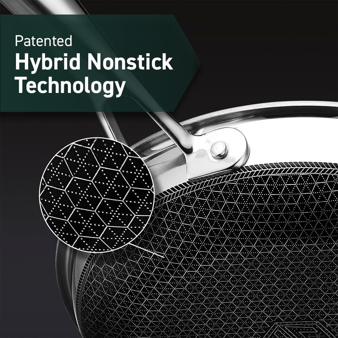 Hybrid Nonstick Griddle Pan, 12-Inch, Stay-Cool Handle, Dishwasher and Oven Safe, Induction Ready, Compatible with All Cooktops