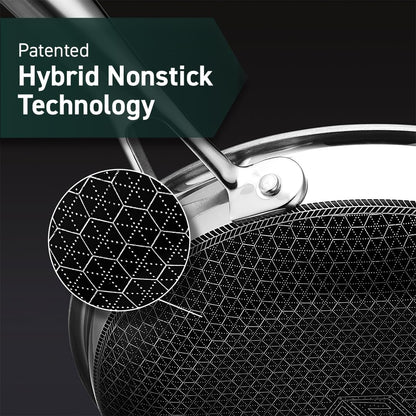 Hybrid Nonstick Griddle Pan, 12-Inch, Stay-Cool Handle, Dishwasher and Oven Safe, Induction Ready, Compatible with All Cooktops