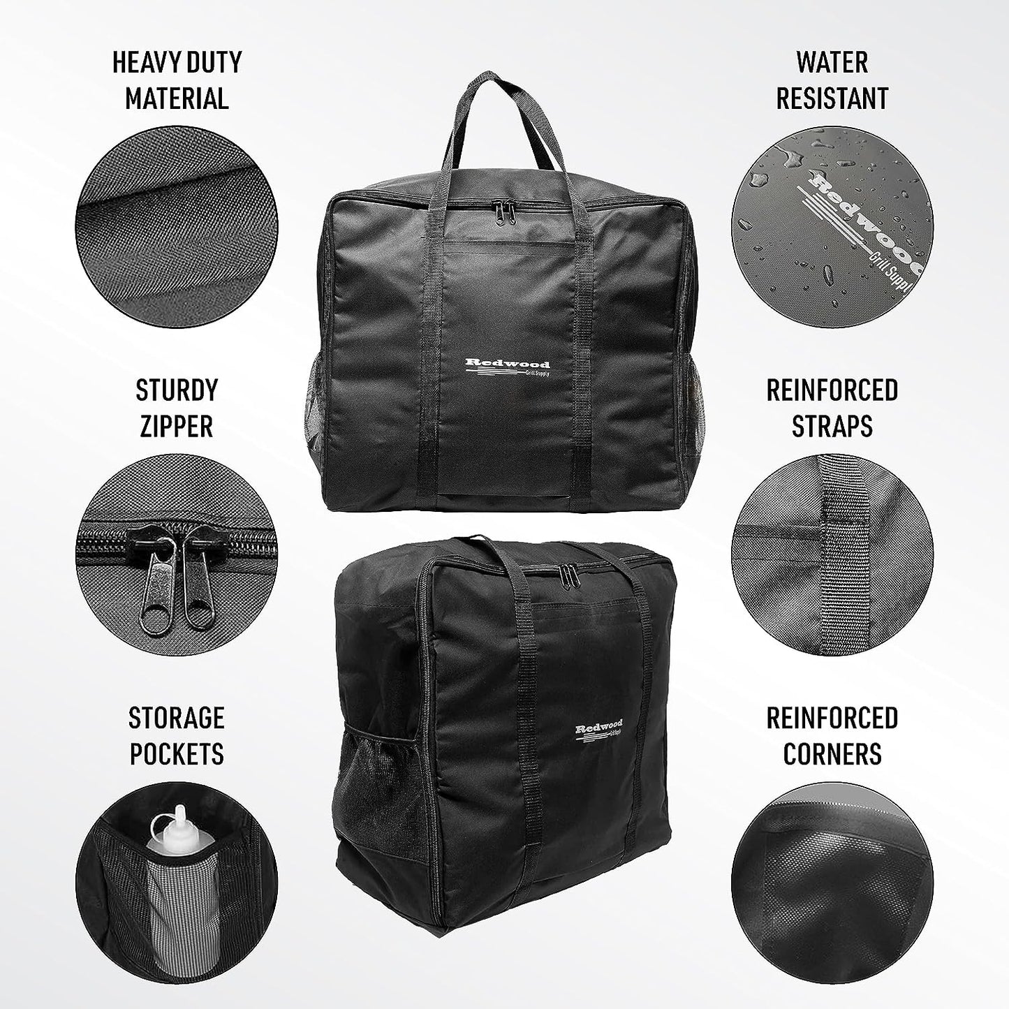 Portable 22" Griddle Carry Bag for Blackstone 22 Inch Griddle and Similar Table Top Grills, Includes Deluxe Storage Pockets for BBQ Toolkit Accessories, Utensils and Squeeze Bottles