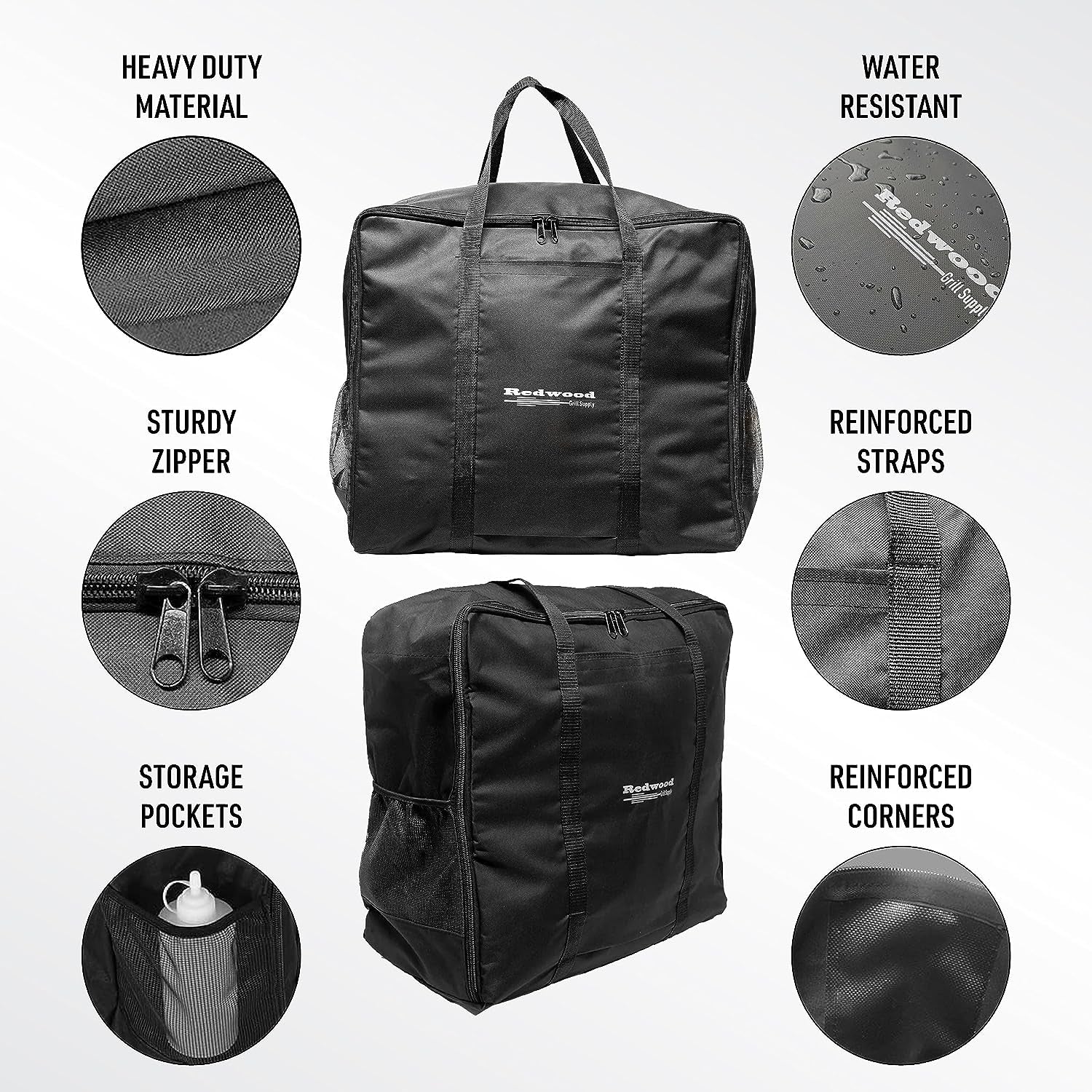 Portable 22" Griddle Carry Bag for Blackstone 22 Inch Griddle and Similar Table Top Grills, Includes Deluxe Storage Pockets for BBQ Toolkit Accessories, Utensils and Squeeze Bottles