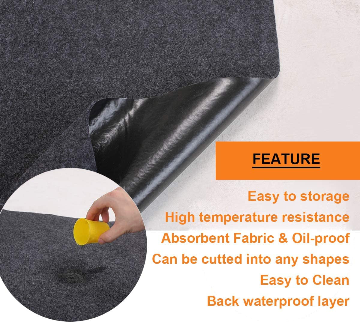 Thickest under Grill Mat,Premium Grill Mat for Deck,Under Grill Floor Mats to Protect Deck,Bbq Mat for under Bbq,Absorbent Oil Pad Protector for Deck & Patio,Waterproof,Reusable,36X72 Inch