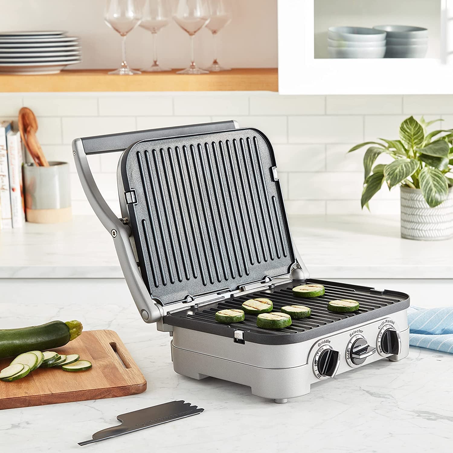 Panini Press, Stainless Steel Griddler, Sandwich Maker & More, 5-IN-1, GR-4NP1