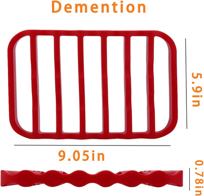 Fivebop 2 Pack Silicone Roasting Racks Non Stick Easy-Clean Cooling Rack for Cooking Baking Steaming (2Pack-Red)