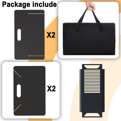 Adreak 18 Inch Fire Pit, Outdoor Portable Firepit with BBQ Tray, Detachable Camping Steel Fire Pits for Backyard, Patio, Picnic, Bonfire, Garden (Black-Small)