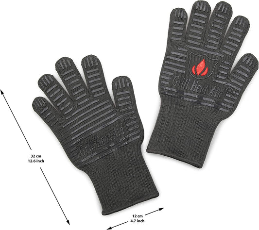 BBQ Gloves Heat Resistant 1,472℉ Extreme. Kitchen Dexterity Handle Oven Cooking Hot Food on Cast Iron, Baking, Barbecue, Smoker. Multi-Purpose Fireproof Indoor Outdoor Use Men & Women.
