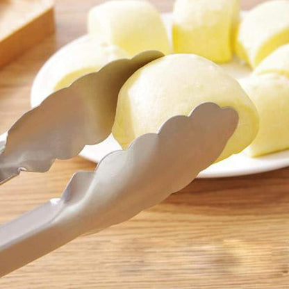 304 Stainless Steel Kitchen Cooking Tongs,9" and 12" Set of 4 Sturdy Grilling Barbeque Brushed Locking Food Tongs with Ergonomic Grip, Blue