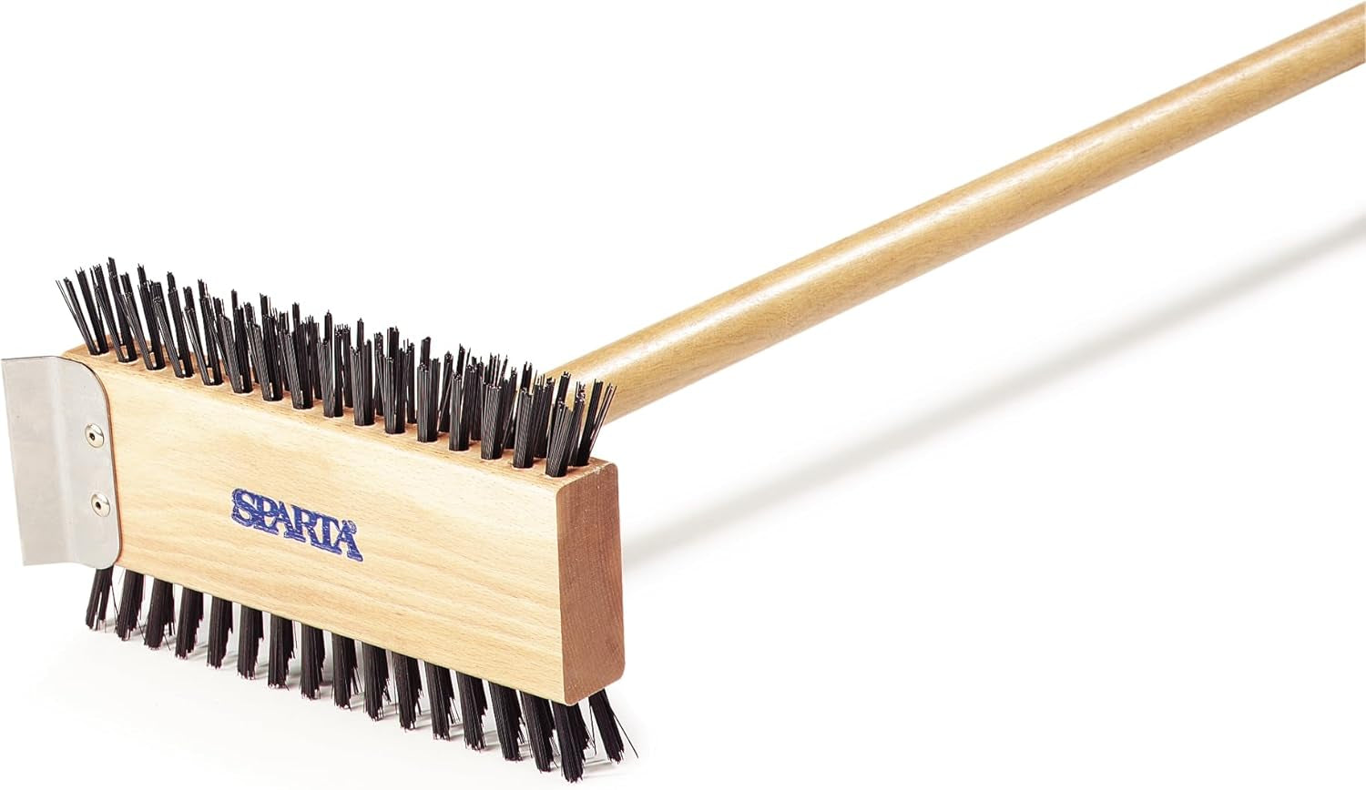 4002600 Stainless Steel Grill Brush, Grill Scraper with Long Handle for Commercial Cleaning, Kitchens, Restaurants, Bathrooms, 30 Inches, Brown