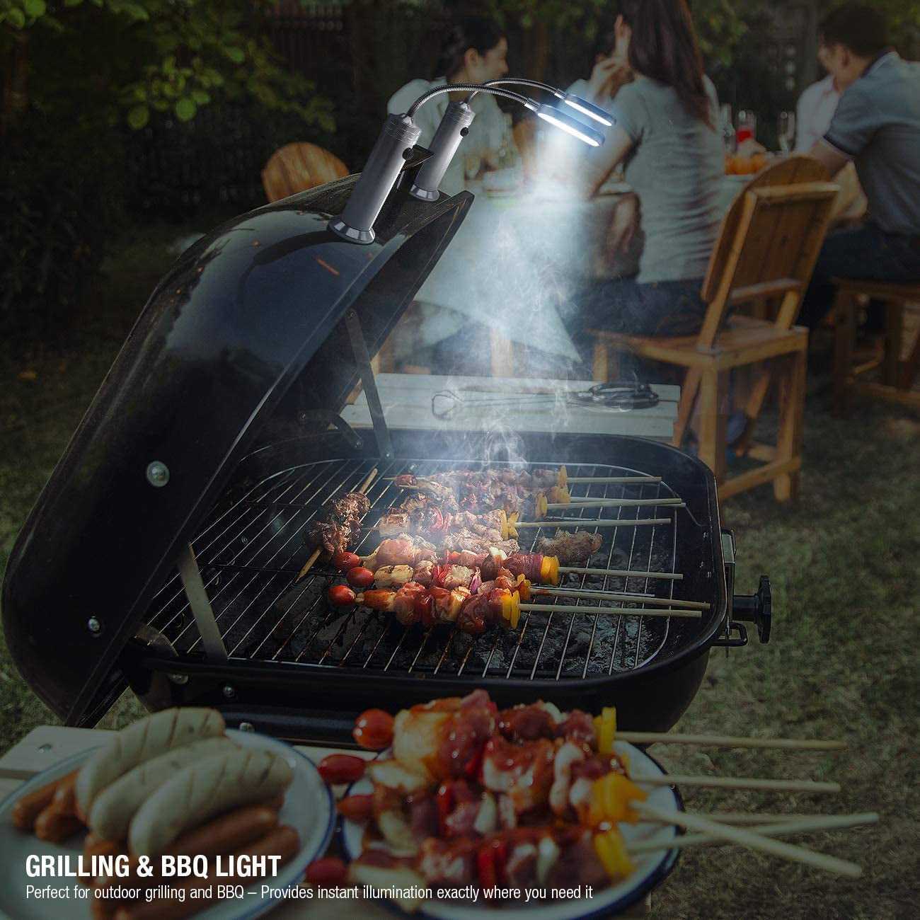 BBQ Grill Lights Magnetic Base Super-Bright LED Lights-360 Degree Flexible Gooseneck, Weather Resistant, Task Lighting Barbecue Grilling (2)