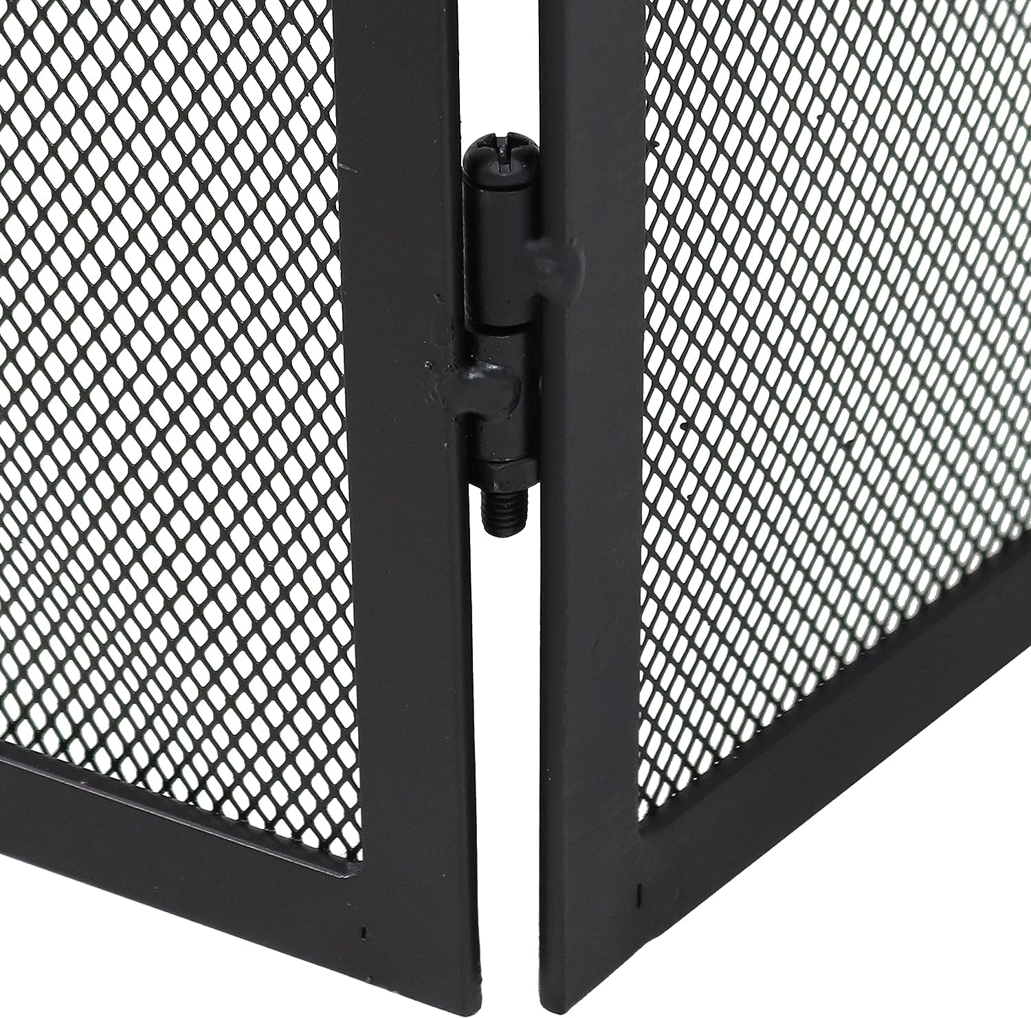 Sunnydaze Elegant Scrolling Design Steel 3-Panel Fireplace Screen with Black Powder-Coated Finish