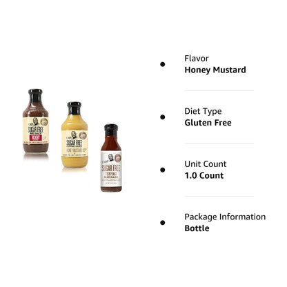 G Hughes Sugar Free Barbecue Sauces - Hickory BBQ Sugar Free Sauce - 18 Oz, Honey Mustard Sugar Free Dipping Sauce - 18 Oz, Sugar Free Teriyaki Marinade - 13 Oz, Gluten Free BBQ Sauces, BBQ (3-Pack)
