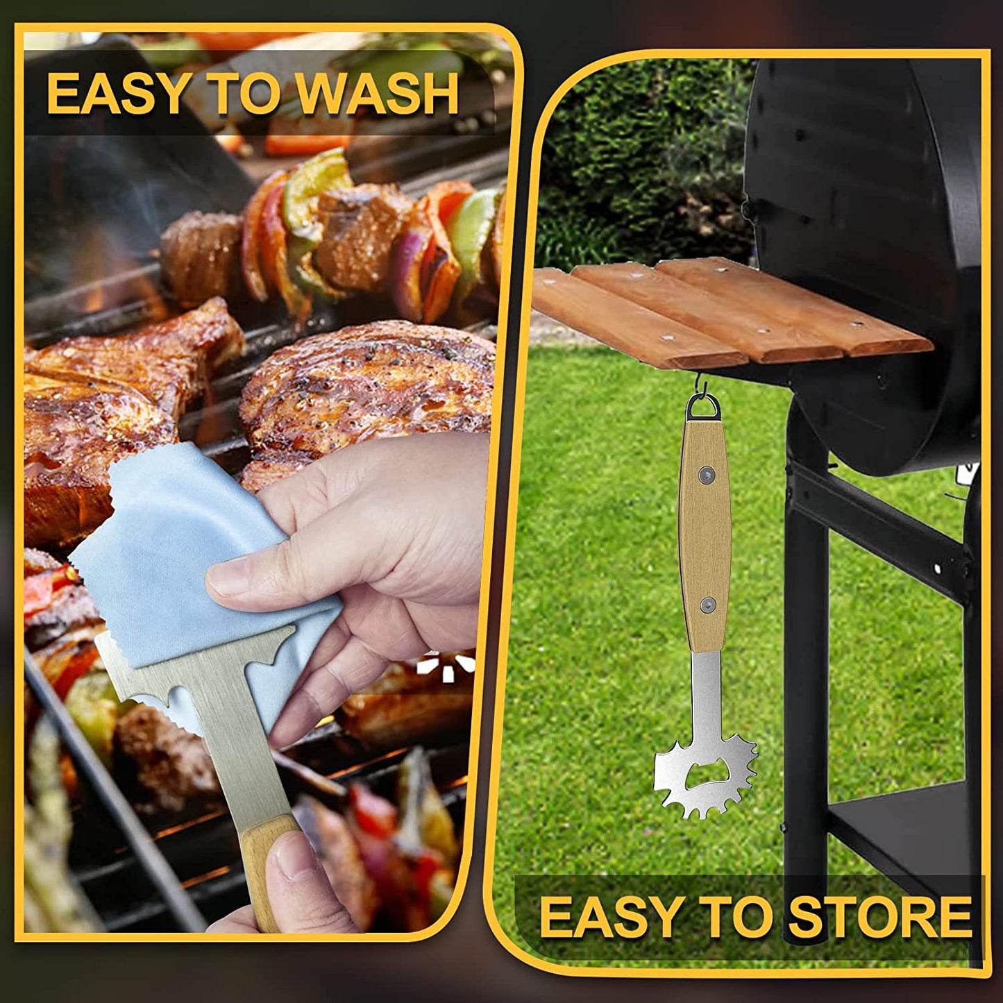 BBQ Grill Scraper, Stocking Stuffers for Men, Bristle Free Safe BBQ Scraper Fits Any Grilling Grate or Smoker Cleaning Tool and Kitchen Gadgets,Ideal Gifts for Christmas Men Dad Husband Fathers Day…