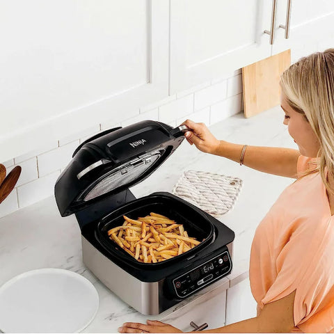 Image of Foodi 5-In-1 Indoor Grill W/ 4-Quart Air Fryer with Roast, Bake, Dehydrate