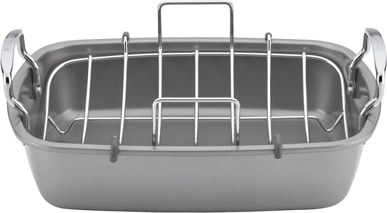 Circulon Nonstick Roasting Pan / Roaster with Rack - 17 Inch X 13 Inch, Gray