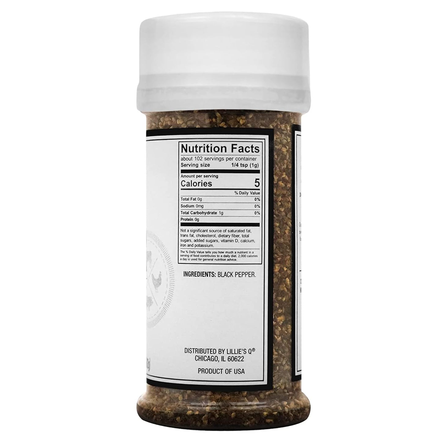 Lillie’S Q - Brisket Pepper BBQ Rub, Cracked Pepper BBQ Rub, Traditional Texas-Style Brisket Barbeque Rub, Large Pepper Grind Size, Perfect Barbeque Seasoning for Brisket, Beef, & Lamb (3.6 Oz)