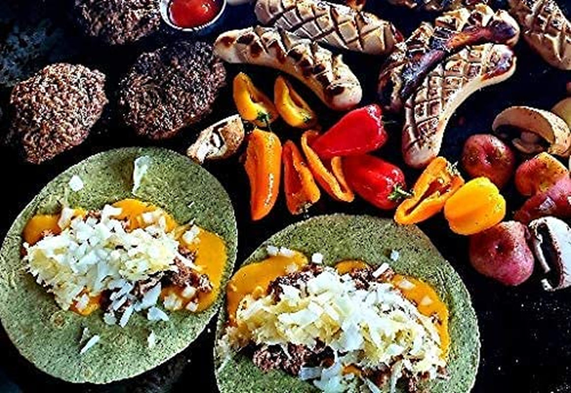 24" Replacement BBQ Grill Grate Griddle/Grate Combo W/ 3" Risers. Compatible with Kamado, Green Egg, Acorn, Other round Grills