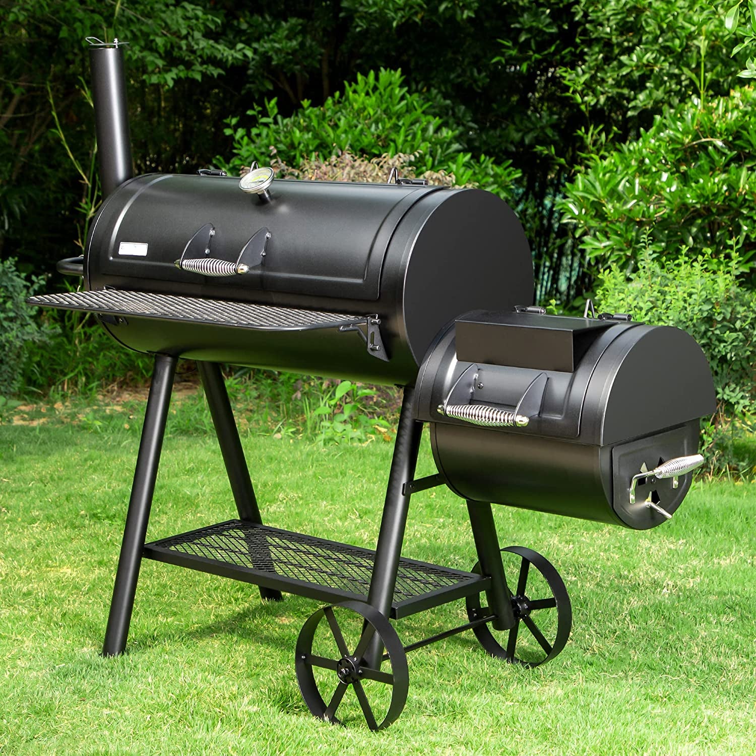 Captiva Designs Heavy Duty Outdoor Smoker,Extra Large Cooking Area(941 Sq.In. in Total) Offset Smoker, Best Charcoal Smoker and Grill Combo for Outdoor Garden Patio and Backyard Cooking