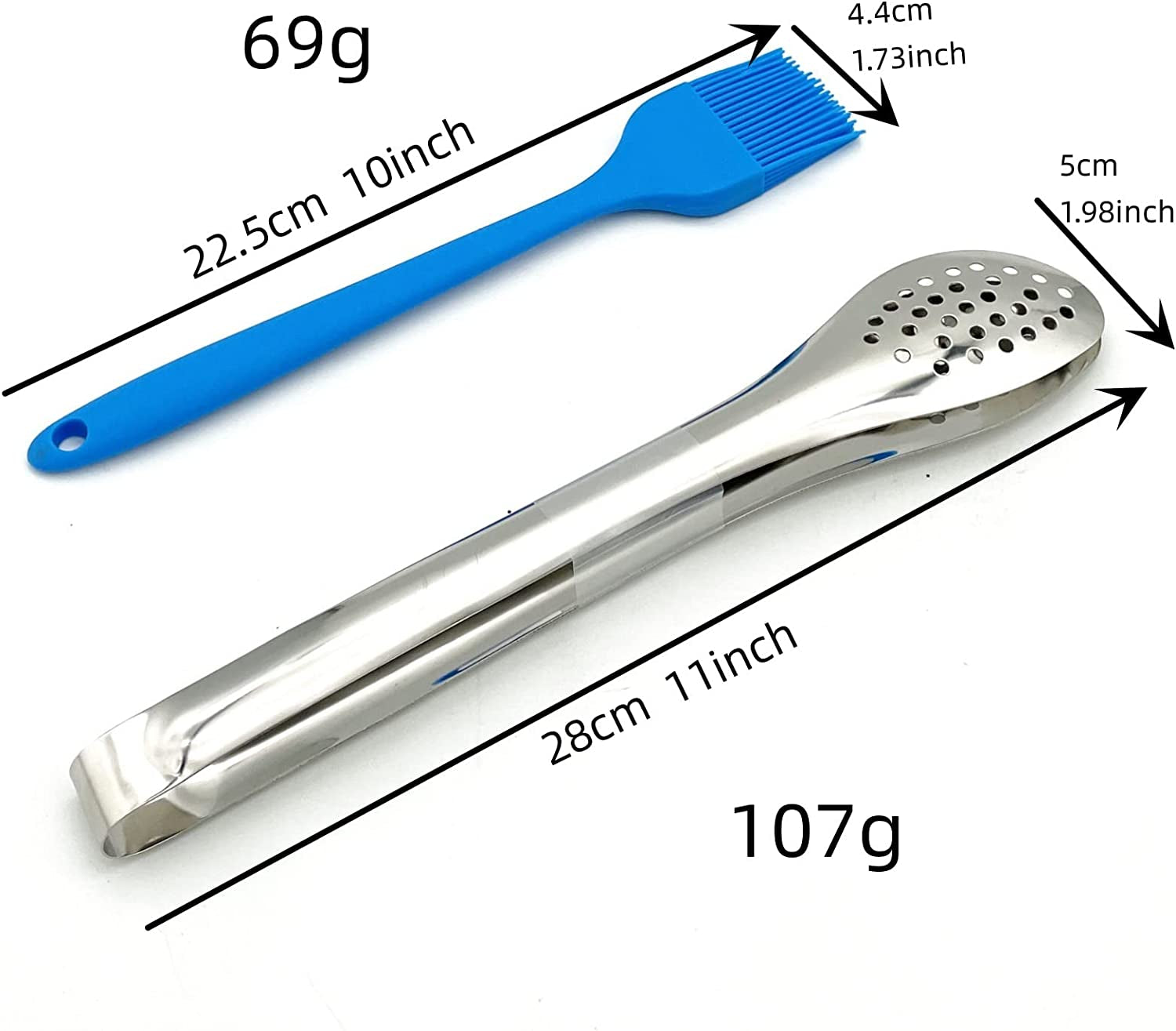 Large Capacity Barbeque Grill Basket with Brush BBQ Tong Deeper Grilling Rack Havy Duty Stainless Steel BBQ Accessories Set