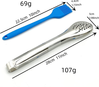 Large Capacity Barbeque Grill Basket with Brush BBQ Tong Deeper Grilling Rack Havy Duty Stainless Steel BBQ Accessories Set